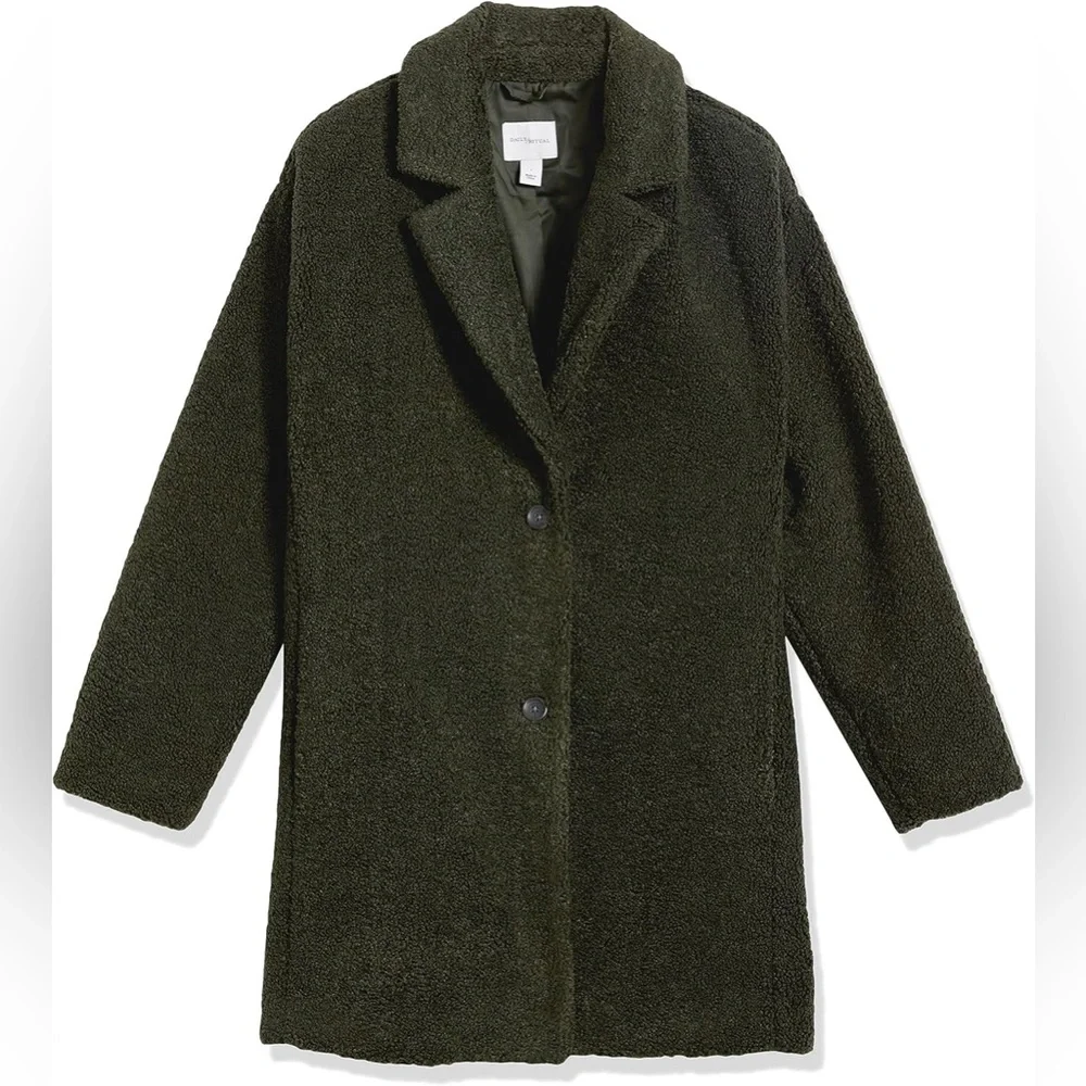 NWOT Teddy Bear Fleece Oversized-Fit Lapel Jacket by Daily Ritual - Picture 2 of 11